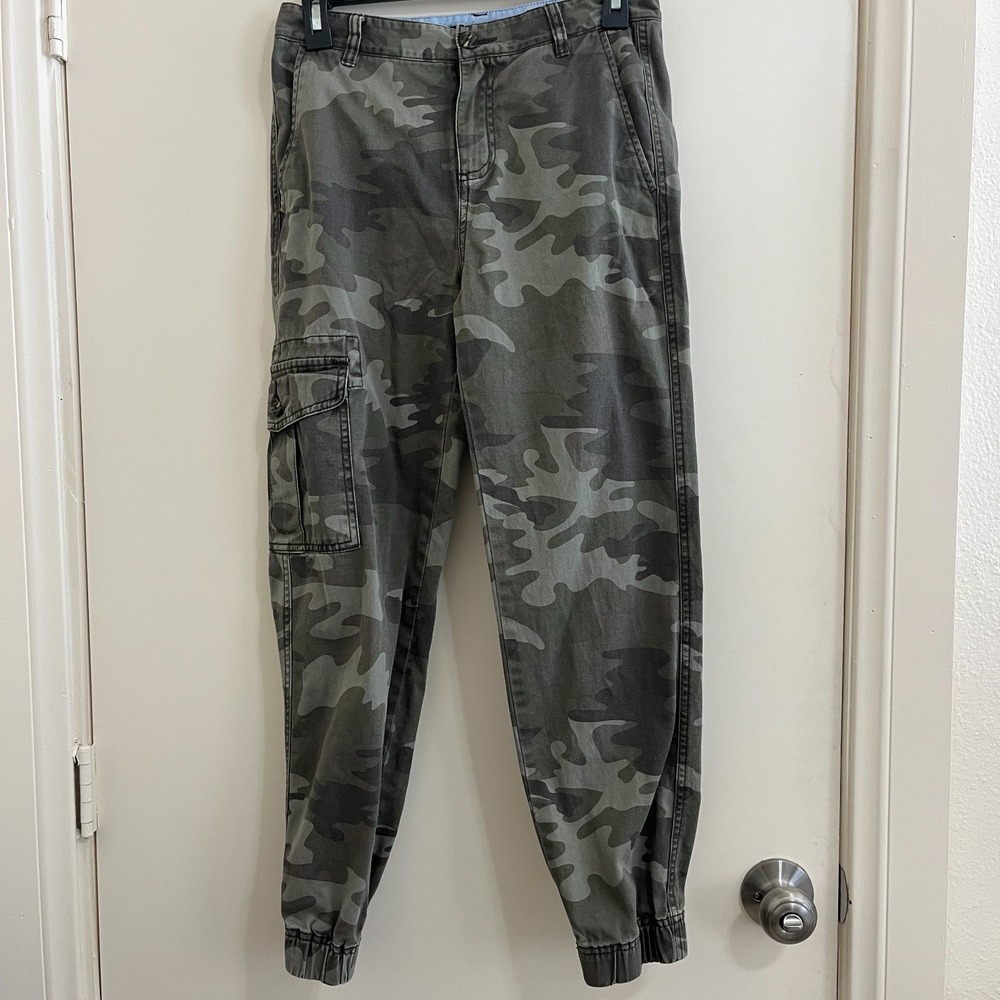 Tommy Hilfiger Boys Camo Cargo Jogger Pants Youth XLarge 16 Green Military Skate